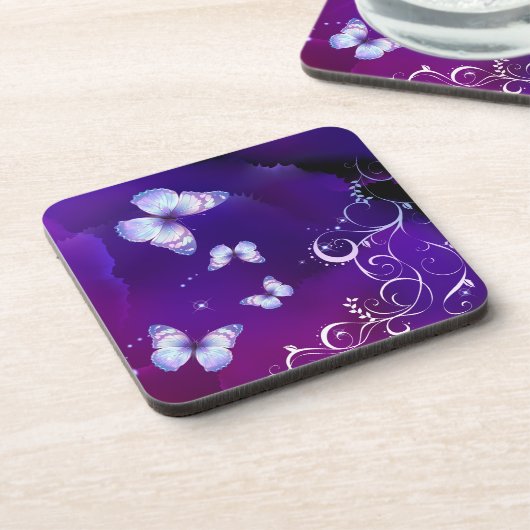 Midnight Magic Butterflies Onderzetter (Linkerzijde)