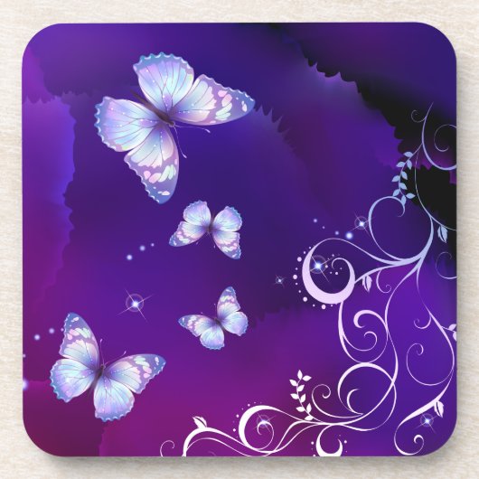 Midnight Magic Butterflies Onderzetter (Voorkant)