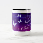 Midnight Magic Butterflies Tweekleurige Koffiemok (Center)