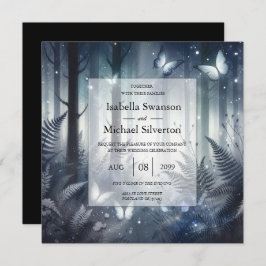 Midnight Magic en maanverlichte vleugels bruiloft Kaart