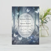 Midnight Magic en maanverlichte vleugels bruiloft Kaart (Staand voorkant)
