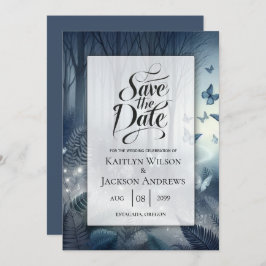 Midnight Magic en maanverlichte vleugels bruiloft Save The Date