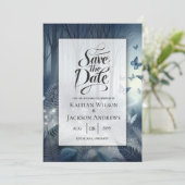 Midnight Magic en maanverlichte vleugels bruiloft Save The Date (Staand voorkant)