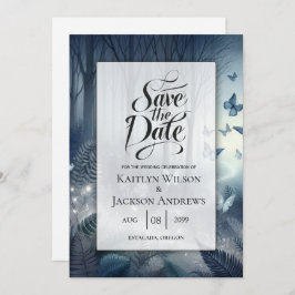 Midnight Magic en maanverlichte vleugels bruiloft Save The Date