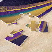 Midnight Magic: Paarse & gouden olifant Legpuzzel (Zijkant)