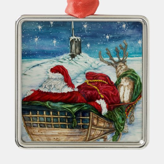 Midnight Magic Submarine Santa Ornament (Voorkant)
