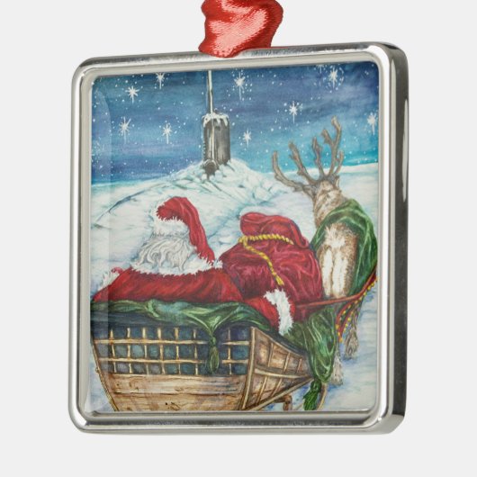 Midnight Magic Submarine Santa Ornament (Links)