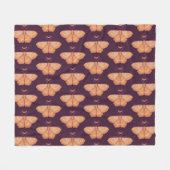 Midnight Magic: Witchy Night Moth Fleece Deken (Voorkant (Horizontaal))