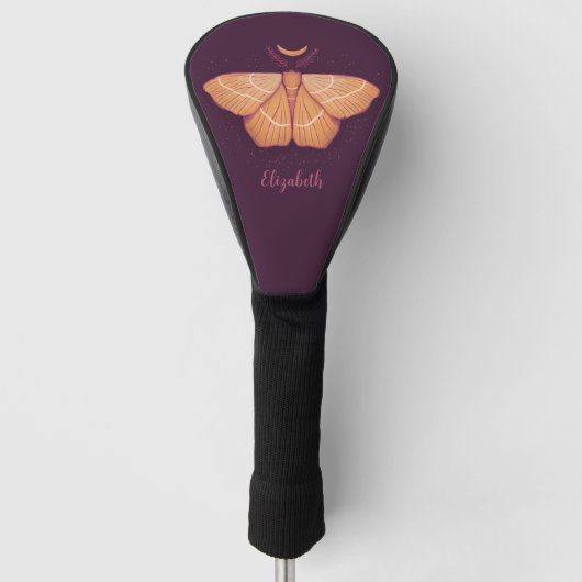 Midnight Magic: Witchy Night Moth Golfheadcover (Voorkant)