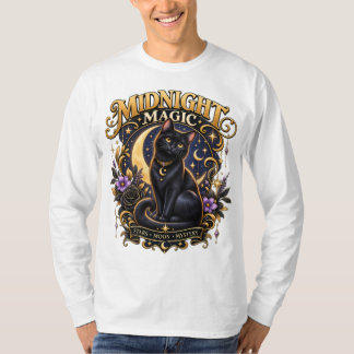 Midnight Magic Zwarte Kat T-Shirt |