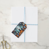 Midnight Magic: Zwarte Katten & Pompoenen Hallowee Cadeaulabel (Met Touw)