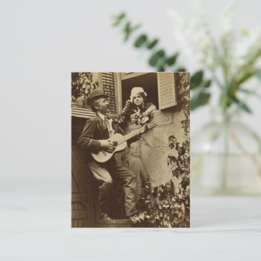 Midnight Mainstrel Serenade - Vintage 1881 Briefkaart (Staand voorkant)