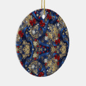 Midnight Majesty — Blue & Gold Christmas Ornament (Rechts)