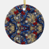 Midnight Majesty — Blue & Gold Christmas Ornament (Voorkant)