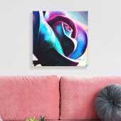 Midnight Majesty's The Dark Beauty of Black Rozen Canvas Afdruk (Insitu (Woonkamer))