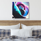 Midnight Majesty's The Dark Beauty of Black Rozen Canvas Afdruk (Insitu (Slaapkamer))