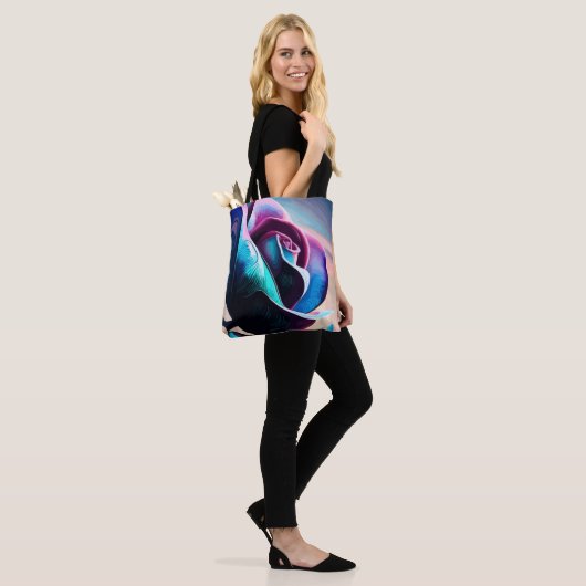 Midnight Majesty's The Dark Beauty of Black Rozen Tote Bag (Op model)