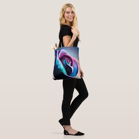 Midnight Majesty's The Dark Beauty of Black Rozen Tote Bag (Op model)