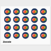 Midnight Mango Huwelijk | Adres Ronde Sticker (Vel)