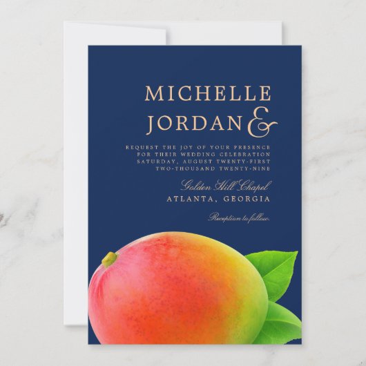 Midnight Mango | Uitnodiging Huwelijksfeest (Voorkant)