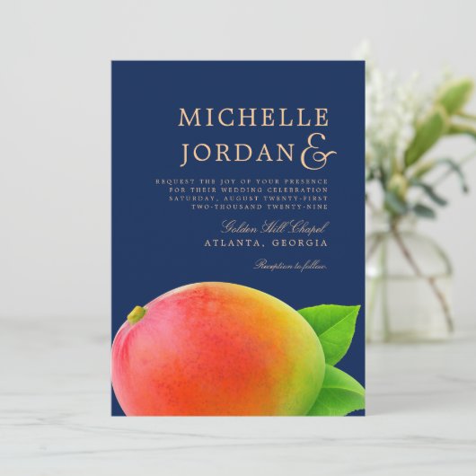 Midnight Mango | Uitnodiging voor weddenschappen (Staand voorkant)