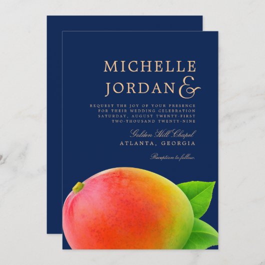 Midnight Mango | Uitnodiging voor weddenschappen (Voorkant / Achterkant)