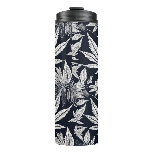 Midnight Maple: Zwart Kleurfeest Design Thermosbeker (Voorkant)