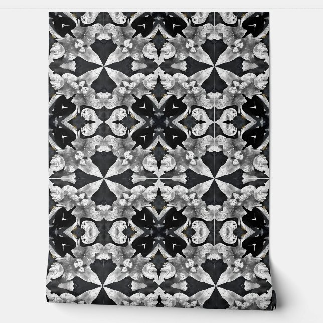 Midnight Marble Mandala: Luxe geometrisch Behang (Afrollen)