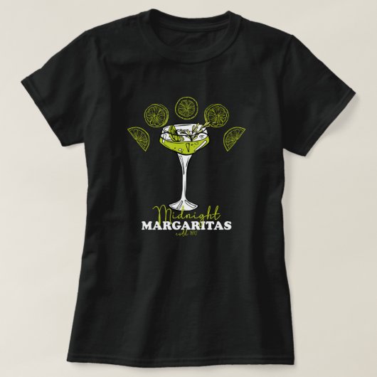 Midnight margaritas 1692, heksen, Salem Witches T-shirt (Design voorkant)