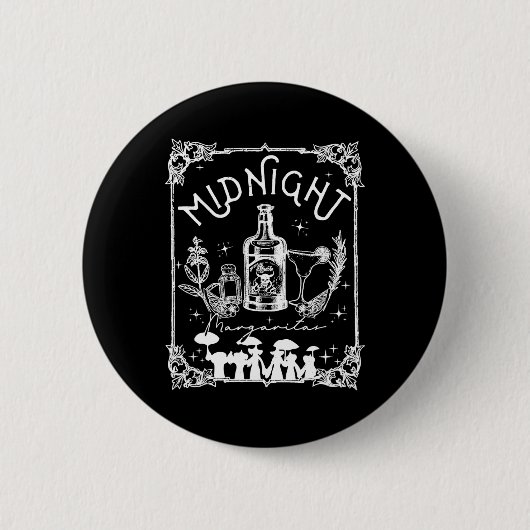 Midnight Margaritas Practical Magic T-shirt Hallow Ronde Button 5,7 Cm (Voorkant)