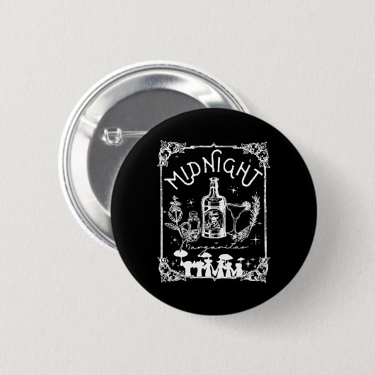Midnight Margaritas Practical Magic T-shirt Hallow Ronde Button 5,7 Cm (Voorkant /achterkant)