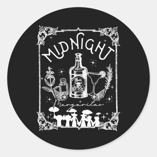 Midnight Margaritas Practical Magic T-shirt Hallow Ronde Sticker (Voorkant)