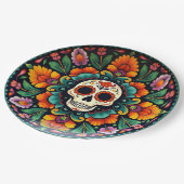 💀🎉Midnight Marigoldware Día de los Muertos Papieren Bordje (Gekanteld)