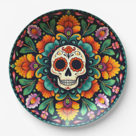 💀🎉Midnight Marigoldware Día de los Muertos Papieren Bordje