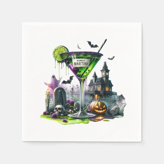 Midnight Martini Halloween Papier Servet (Voorkant)