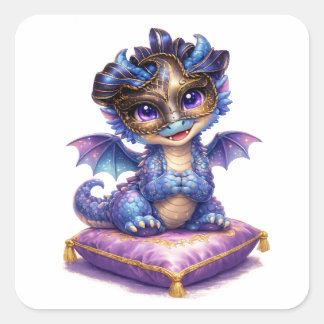 "Midnight Masque Draak Vierkante Sticker" Sticker