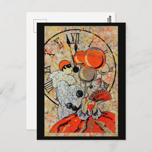 Midnight Masquerade Couple Briefkaart (Voorkant / Achterkant)