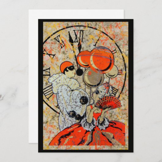 Midnight Masquerade Couple Kaart (Voorkant / Achterkant)