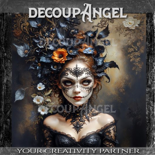 Midnight Masquerade – Enigmatic Elegance Decoupage Tissuepapier