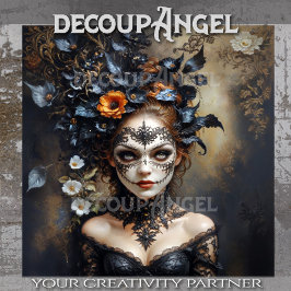 Midnight Masquerade – Enigmatic Elegance Decoupage Tissuepapier