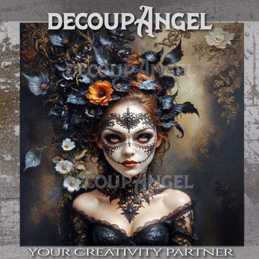 Midnight Masquerade – Enigmatic Elegance Decoupage Tissuepapier