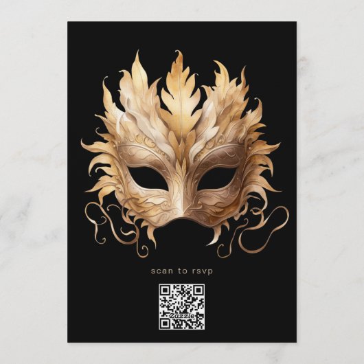 Midnight Masquerade formal birthday Kaart (Achterkant)