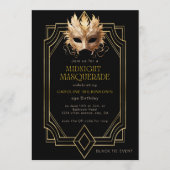 Midnight Masquerade formal birthday Kaart (Voorkant)