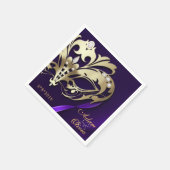 Midnight Masquerade Paarse bruiloft Servet (Hoek)