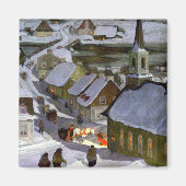 Midnight Mass, schilderij van Clarence Gagnon Magneet (Voorkant)