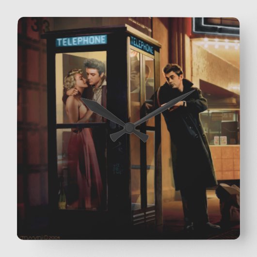 Midnight Matinee Vierkante Klok (Voorkant)