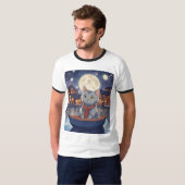 Midnight Meowgic * Lunar Voyage * Dromerige drifte T-shirt (Voorkant volledig)