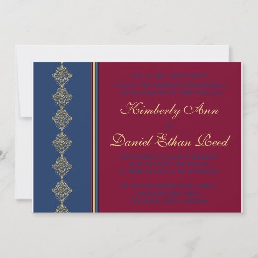 Midnight Merlot Wedding Collectie Kaart (Voorkant)