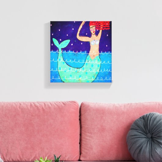 Midnight Mermaid Abstracte digitale print (Insitu (Woonkamer))
