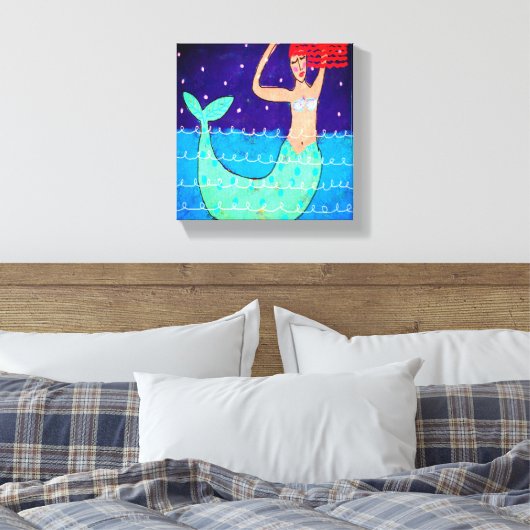 Midnight Mermaid Abstracte digitale print (Insitu (Slaapkamer))